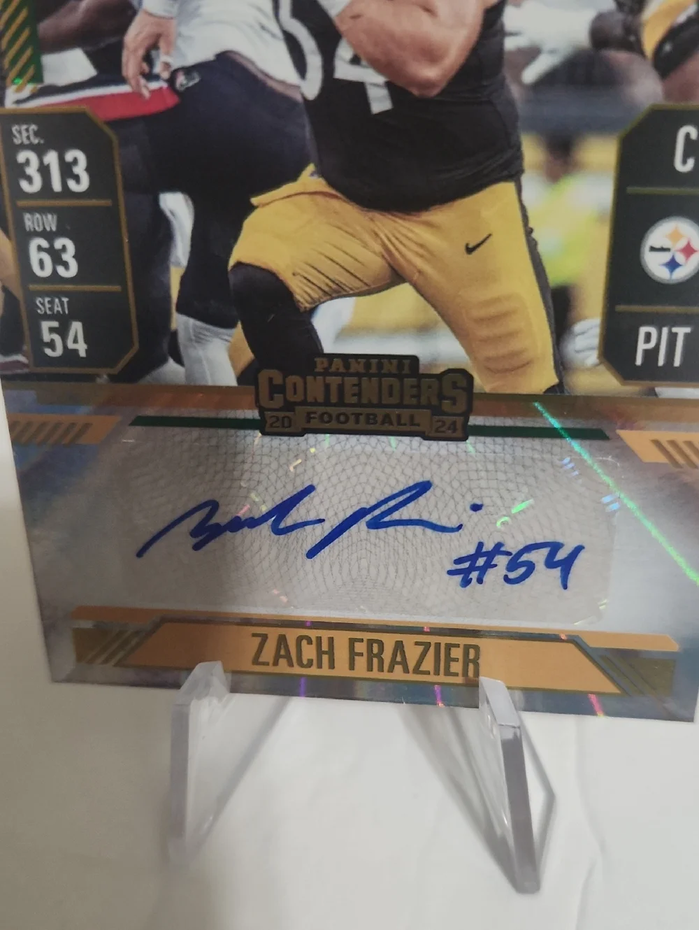2024 Contenders Zach Frazier Rookie Ticket Green Auto (RC) Steelers #230 SP